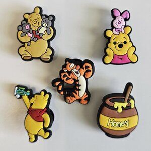 new WINNIE the POOH friends SHOE CHARMS 5-pc HONEY POT piglet TIGGER